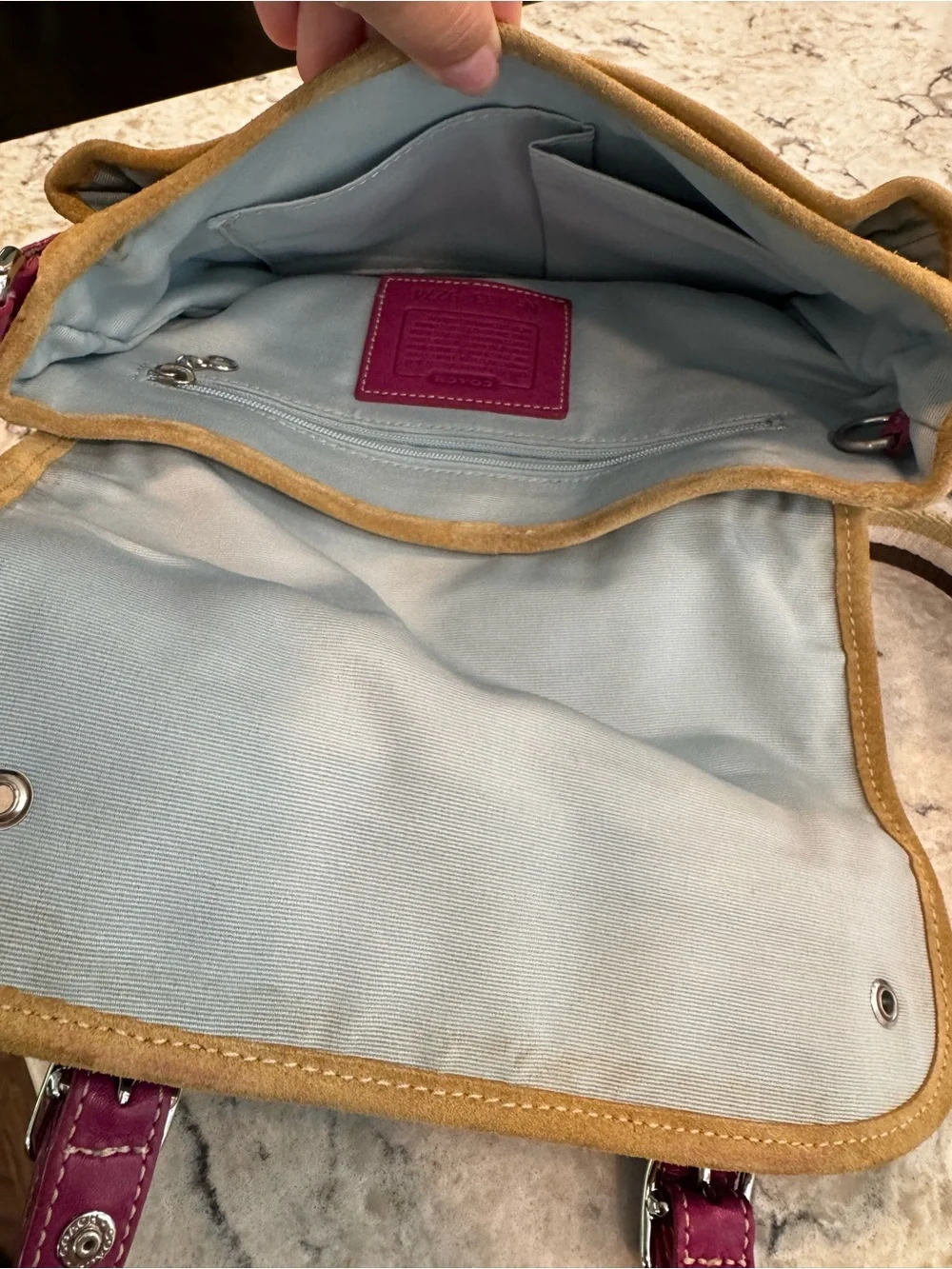 Vintage Coach Archive Crossbody Messenger Shoulder Bag Suede 9274